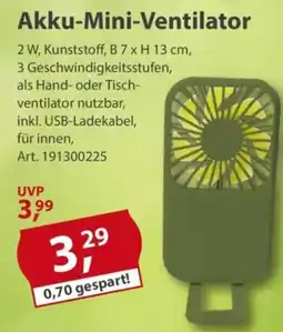 Sonderpreis Baumarkt Akku-Mini-Ventilator Angebot