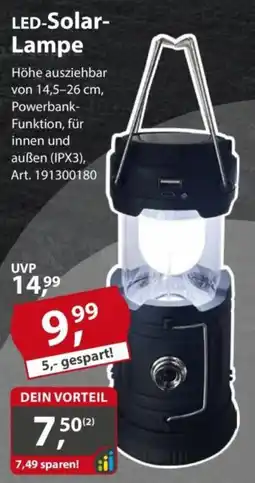 Sonderpreis Baumarkt LED-Solar- Lampe Angebot