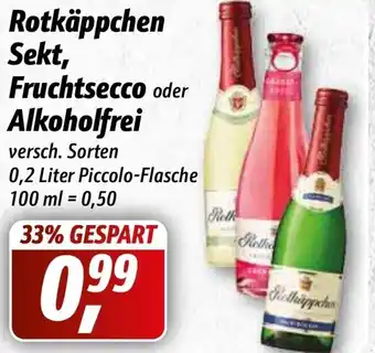 Simmel Rotkäppchen Sekt, Fruchtsecco oder Alkoholfrei 0.2 Liter Piccolo-Flasche Angebot