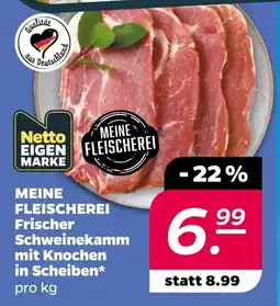 Netto MEINE FLEISCHEREI Frischer Schweinekamm mit Knochen in Scheiben Angebot