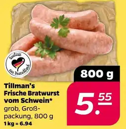Netto Tillman's Frische Bratwurst vom Schwein Angebot