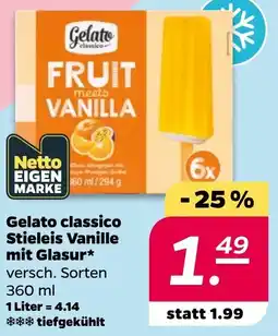 Netto Gelato classico Stieleis Vanille mit Glasur Angebot