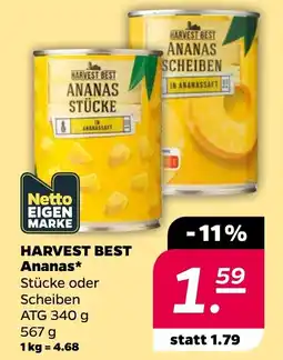 Netto Harvest best ananas Angebot