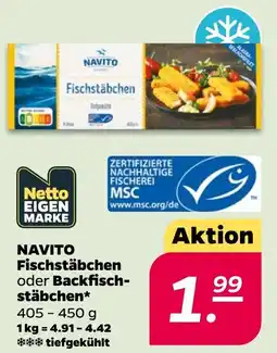 Netto NAVITO Fischstäbchen oder Backfischstäbchen Angebot