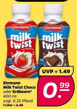 Netto Ehrmann Milk Twist Choco oder Erdbeere Angebot