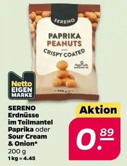 Netto Sereno erdnüsse im teilmantel paprika oder sour cream & onion Angebot