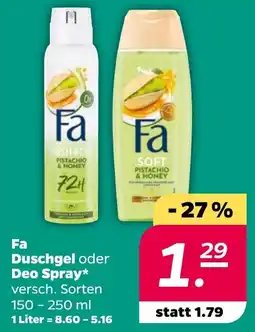 Netto Fa Duschgel oder Deo Spray Angebot