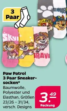 Netto Paw Patrol 3 Paar Sneakersocken Angebot