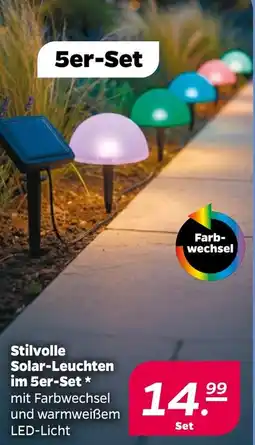 Netto Stilvolle Solar-Leuchten im 5er-Set Angebot
