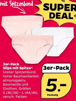 Netto 3er-Pack Slips mit Spitze Angebot