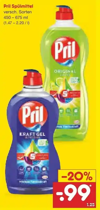 Netto Marken-Discount Pril Spülmittel 450-675ml Angebot