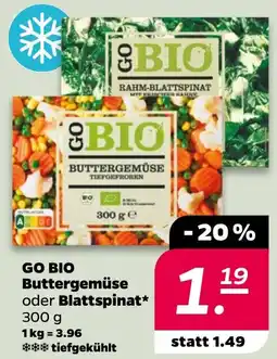 Netto GO BIO Buttergemüse oder Blattspinat Angebot