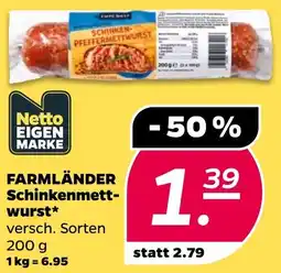 Netto FARMLÄNDER Schinkenmettwurst Angebot
