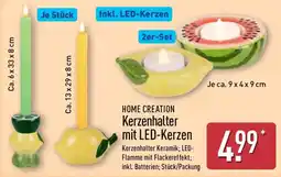 Aldi Nord HOME CREATION Kerzenhalter mit LED-Kerzen Angebot