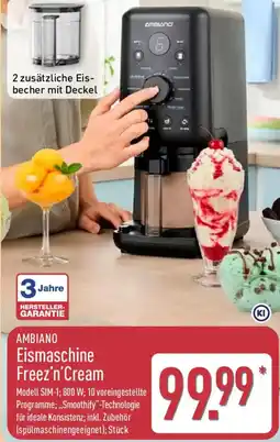 Aldi Nord AMBIANO Eismaschine Freez'n'Cream Angebot