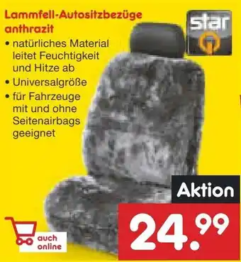 Netto Marken-Discount Lammfell Autositzbezüge anthrazit Angebot