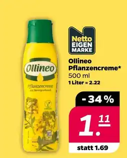 Netto Netto eigen marke ollineo pflanzencreme Angebot