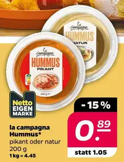 Netto La campagna hummus pikant Angebot