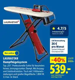 Lidl LAURASTAR Dampfbügelsystem Typ „GO“. Angebot