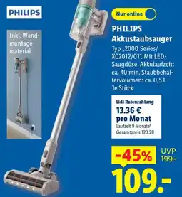 Lidl PHILIPS Akkustaubsauger Typ „2000 Series/ XC2012/01". Angebot