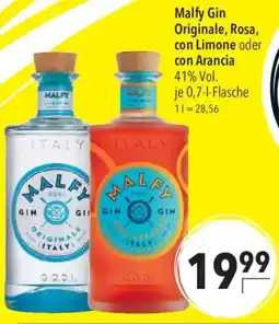 CITTI Markt Malfy Gin Originale, Rosa, con Limone oder con Arancia Angebot