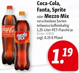 Nah & Frisch Coca-Cola, Fanta, Sprite oder Mezzo Mix Angebot