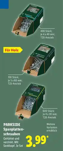 Lidl PARKSIDE Spanplattenschrauben Angebot