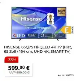 MediaMarkt HISENSE 65Q7S Hi-QLED 4K TV Angebot
