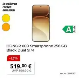 MediaMarkt HONOR 600 Smartphone 256 GB Black Dual SIM Angebot