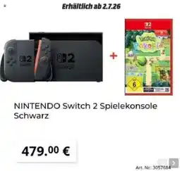 MediaMarkt NINTENDO Switch 2 Spielekonsole Schwarz Angebot