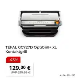 MediaMarkt TEFAL GC727D OptiGrill+ XL Kontaktgrill Angebot