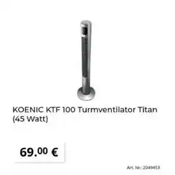 MediaMarkt KOENIC KTF 100 Turmventilator Titan Angebot