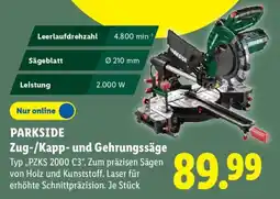 Lidl PARKSIDE Zug-/Kapp- und Gehrungssäge Typ „PZKS 2000 C3". Angebot