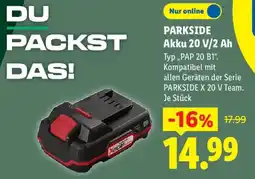 Lidl PARKSIDE Akku 20 V/2 Ah Typ „PAP 20 B1". Angebot