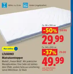 Lidl LIVARNO Matratzentopper Modell,,Freeze Weiß". Angebot