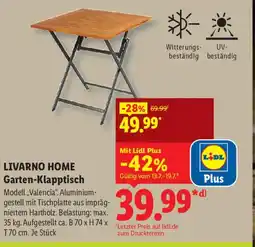 Lidl LIVARNO HOME Garten-Klapptisch Modell,,Valencia". Angebot