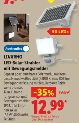 Lidl LIVARNO LED-Solar-Strahler mit Bewegungsmelder Angebot