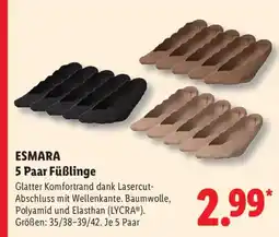 Lidl ESMARA 5 Paar Füßlinge Angebot