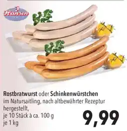 CITTI Markt Hansen Rostbratwurst oder Schinkenwürstchen Angebot
