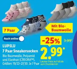 Lidl LUPILU 7 Paar Sneakersocken Angebot