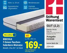 Lidl BRECKLE 7-Zonen-Taschen- federkern-Matratze Modell,Flex Air". Angebot