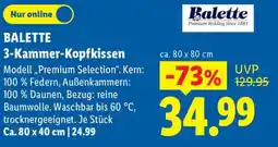 Lidl BALETTE 3-Kammer-Kopfkissen Modell ,,Premium Selection". 80*80 cm Angebot