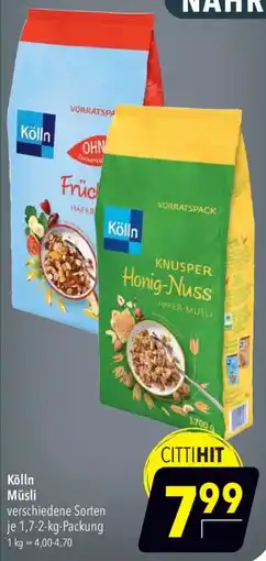 CITTI Markt Kölln Müsli Angebot