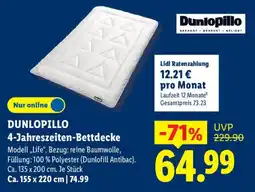 Lidl DUNLOPILLO 4-Jahreszeiten-Bettdecke Modell ,,Life". Angebot