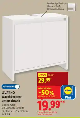 Lidl LIVARNO Waschbeckenunterschrank Modell „Oslo". Angebot