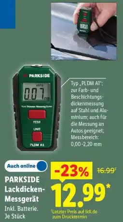 Lidl PARKSIDE Lackdicken- Messgerät Typ „PLDM A1" Angebot