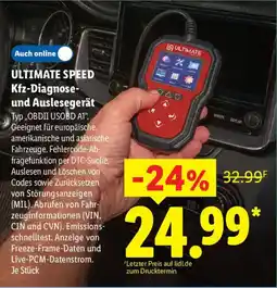 Lidl ULTIMATE SPEED Kfz-Diagnose- und Auslesegerät Typ,,OBDII USOBD A1" Angebot