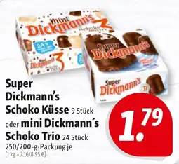 Nah & Frisch Super Dickmann's Schoko Küsse 9 Stück oder mini Dickmann's Schoko Trio Angebot