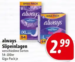 Nah & Frisch always Slipeinlagen Angebot