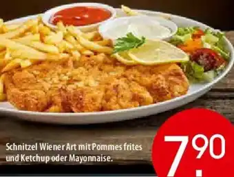 Zurbrüggen Schnitzel Wiener Art mit Pommes frites und Ketchup oder Mayonnaise Angebot
